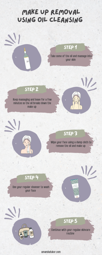 Step by step on how to use oil cleansing for makeup removal