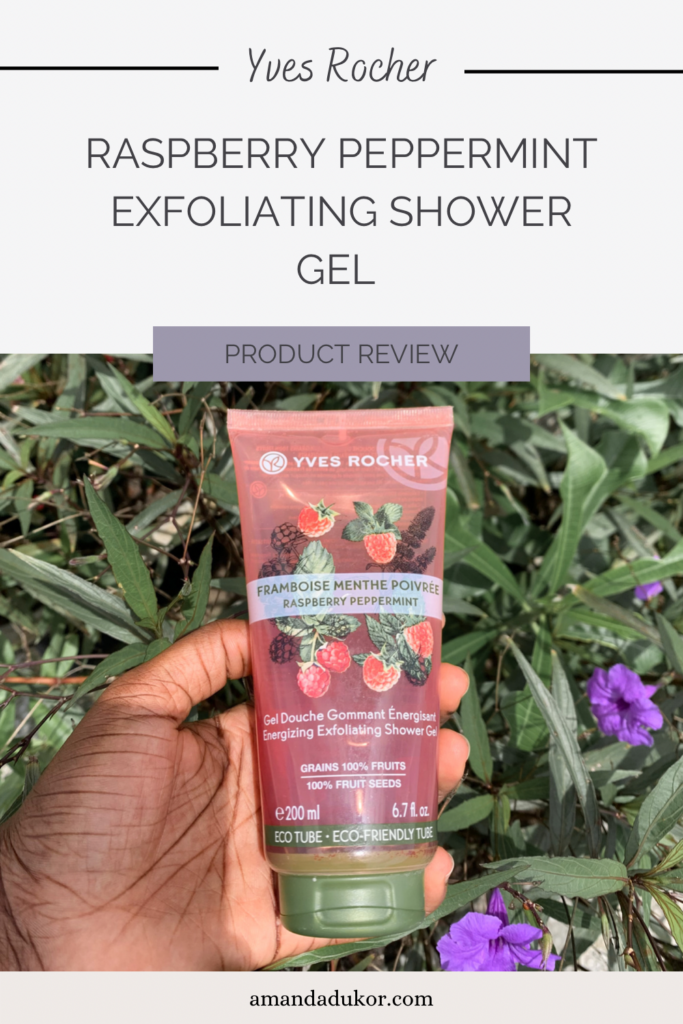 Pin my review on the Yves Rocher Raspberry Peppermint Exfoliating Shower Gel on Pinterest