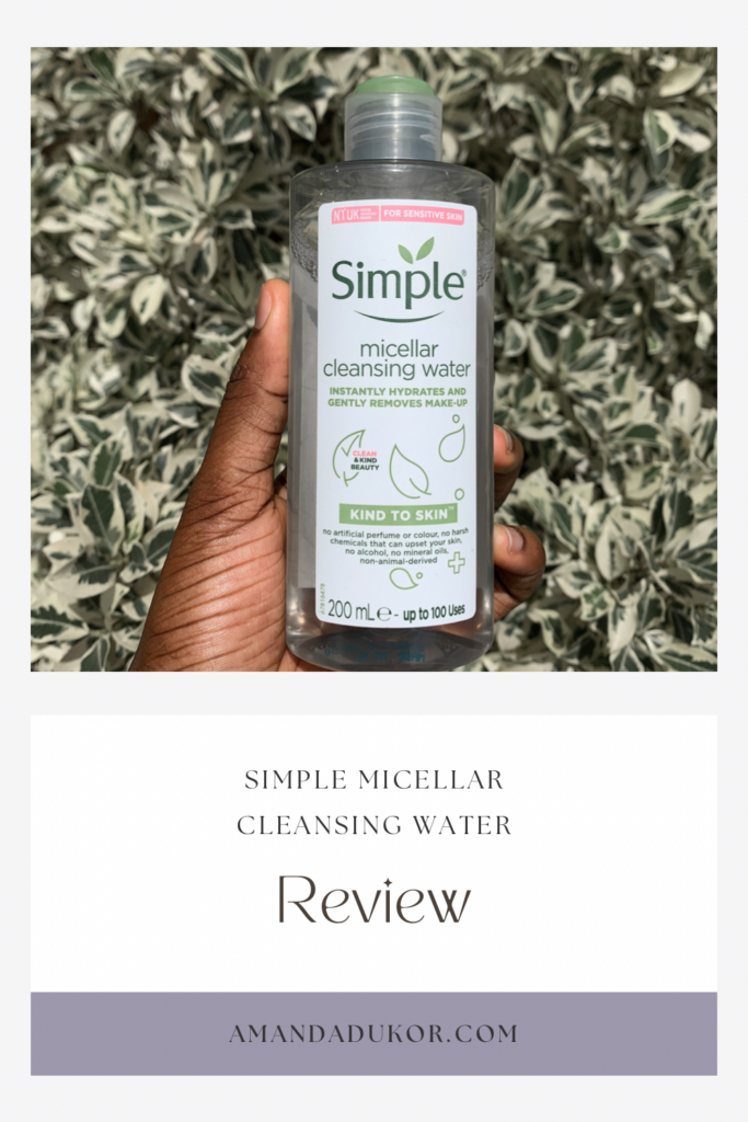 Pinterest Graphics for the Simple Micellar Cleansing water review